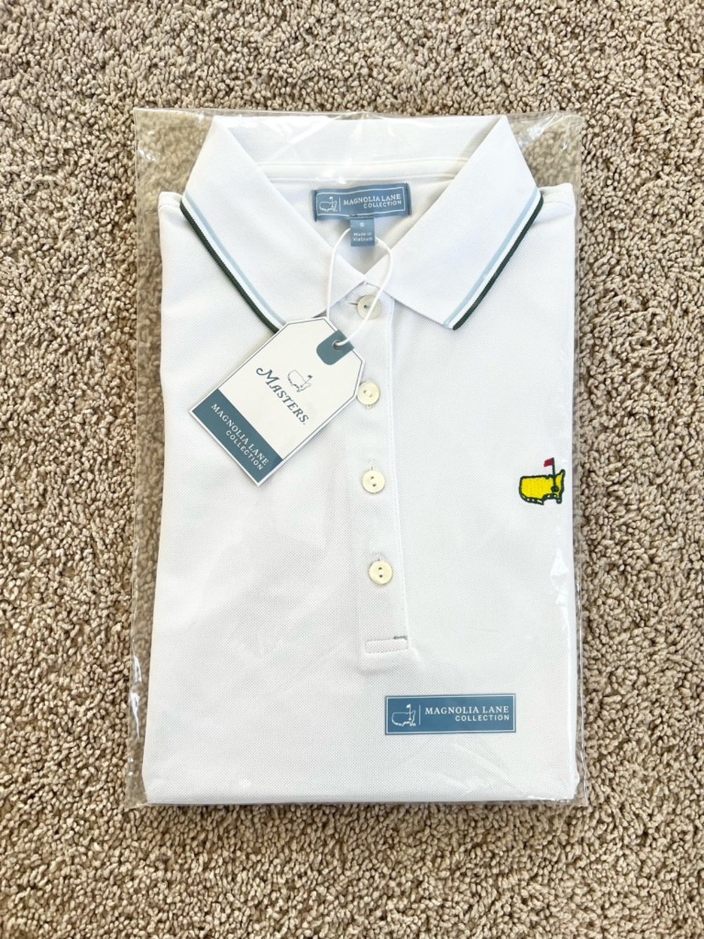 NWT 2026 Masters Women’s White Polo, Magnolia Lane Collection
